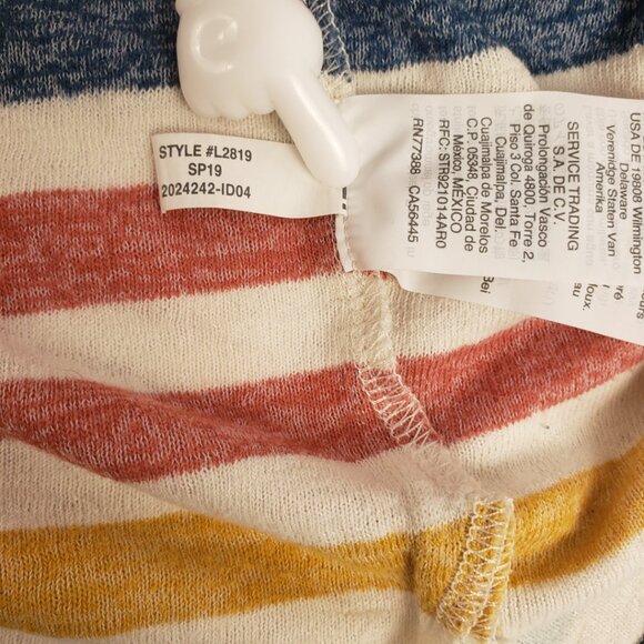 Madewell XXS Multi Color Stripes Womens Vneck T-Shirt Fall Spring Cotton - Picture 9 of 12